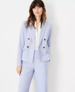 Ann Taylor - The Double Breasted Blazer In Cross Weave