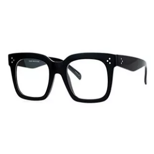 Super Oversized Clear Lens Glasses Thick Square Frame Fashion Eyeglasses