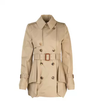 Peplum Belted Trench Coat