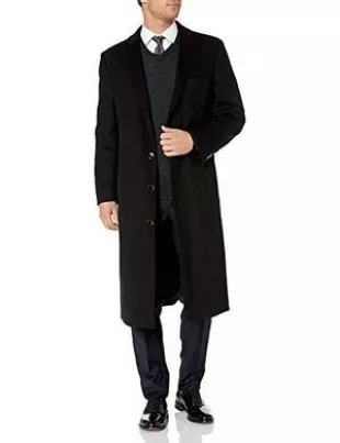 Adam Baker - Men's 54805 Overcoat Single Breasted Luxury Wool/Cashmere ...