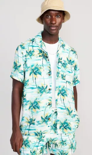 Short Sleeve Printed Camp Shirt