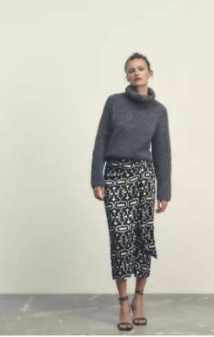 Printed Midi Skirt