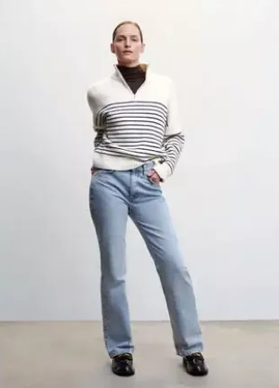Striped Sweater With Zipper