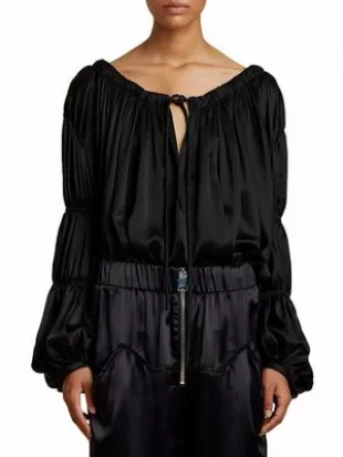 Leny Pleated Silk Blouse
