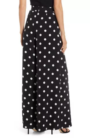 ELIZA J - Polka Dot Wide Leg Crepe Pants