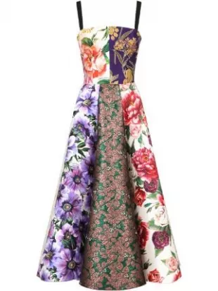 Dolce and Gabbana - Patchwork Jacquard Dress