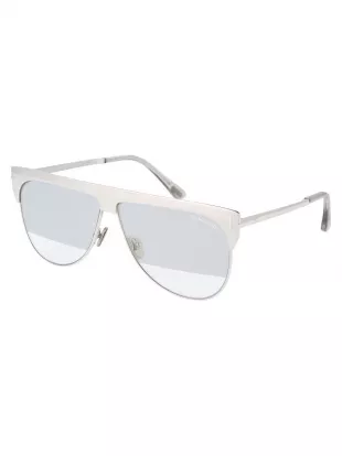 Mirrored Shield Sunglasses In White
