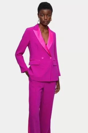 jigsaw - Pink Satin Trim Lounge Blazer