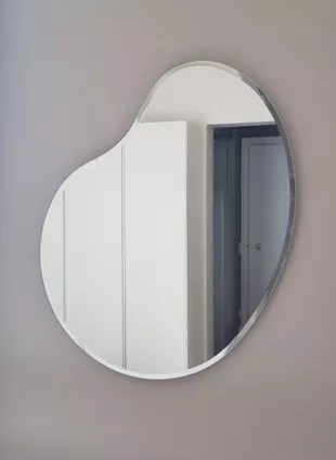 Miroir goutte bordure biseautée Haut. 80 - Larg. 69 cm