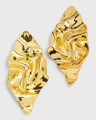 Alexis Bittar - Crumpled Gold Large Post Earrings