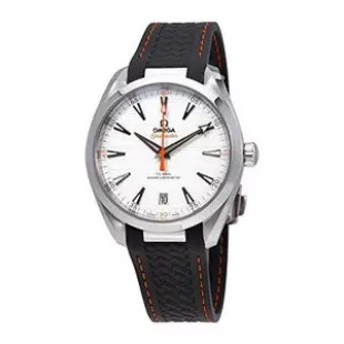 Seamaster Aqua Terra Teak Silver Dial Mens Watch on Grey Rubber Strap 220.12.41.21.02.002