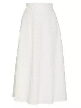 Embroidered Eyelet Midi-Skirt