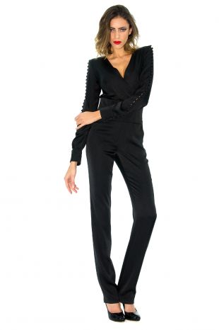 Combinaison-pantalon Missguided Noir Taille 34/XS Avec Bandes Transparentes - Occasion TB