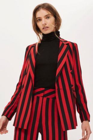 Veste à boutonnage croisé avec rayures