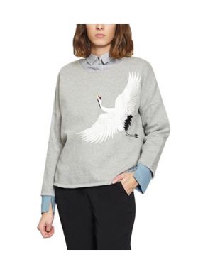 pull gris oiseau