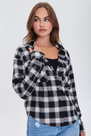 Forever 21 - Plaid Button-Front Flannel Shirt