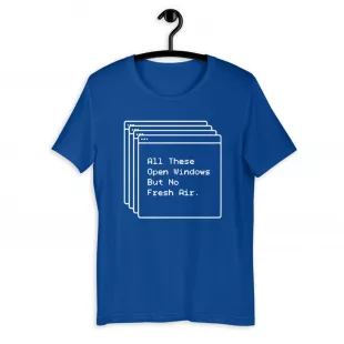 Cisco's Blue All These Open Windows But No Fresh Air Nerd Computer Engineer T-Shirt on The Flash tv series