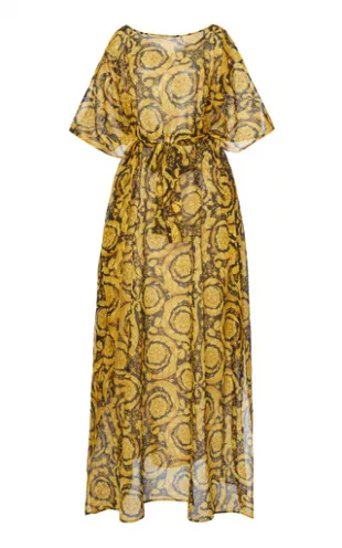 versace beach dress Vintage 1992 Gianni Versace Beaded 'Seashell' Print Silk Hourglass Gown