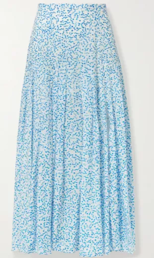 Claire Printed Cotton and Silk-Blend Midi Skirt