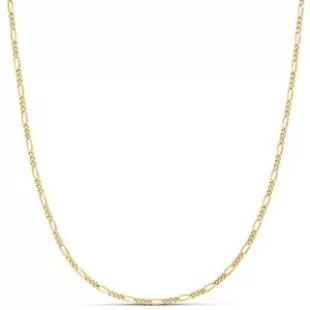 14K Gold Plated Fine Figaro Chain 20", Yellow Gold