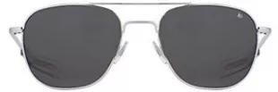 AO Original Pilot Sunglasses - Silver - True Color Gray SkyMaster Glass Lenses - Bayonet Temple - Polarized - 55-20-140
