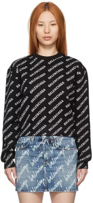 Balenciaga - Black Mini Allover Sweater