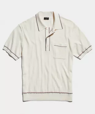 Todd Snyder - Italian Cotton Silk Tipped Riviera Sweater Polo In Ivory