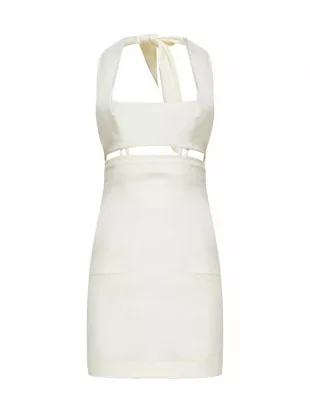 Cut-out Halter Dress In Neutrals