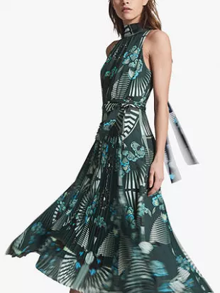 Eddie Floral Print Midi Dress, Green