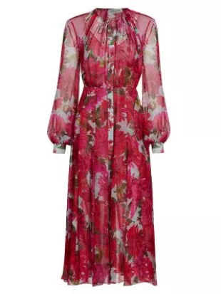 Oscar de la Renta - Dahlia Silk Chiffon Midi Dress