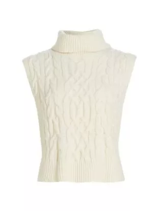 vince - Twisted Cable-Knit Wool Shell