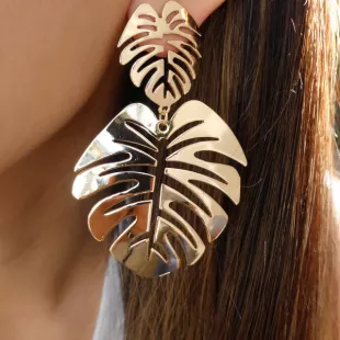 Mauve Leaf Earrings