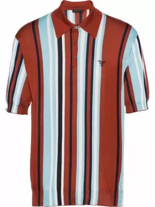 Striped Silk Polo Shirt