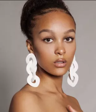 White Acrylic Link Earrings