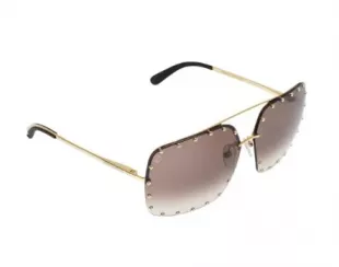 Louis Vuitton Gold/Brown Gradient RG0188 Party Square Sunglasses worn by  Mary Fitzgerald as seen in Selling Sunset (S06E01)