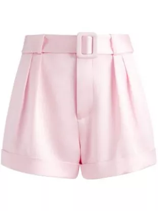 Alice + Olivia - Pleat-Detailing Satin-Finish Shorts