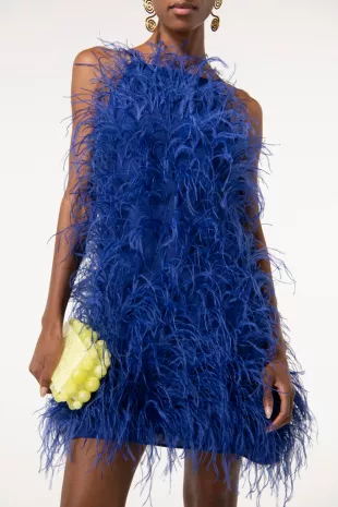 cult gaia blue feather dress Dawn 3D Fringe Mini Dress - Blue main image 0
