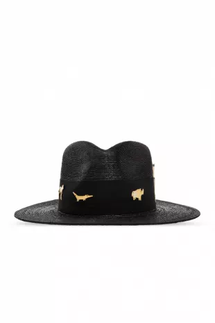 Black ‘Wild KIingdom’ Straw Hat