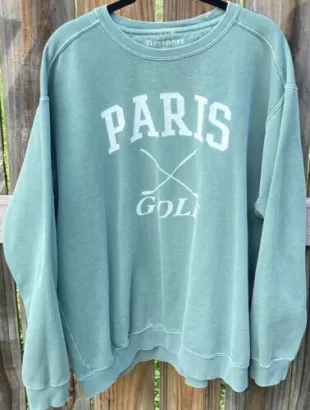 Creneck Sweatshirt Golf Mens Large Paris LS Pullover Sweater France