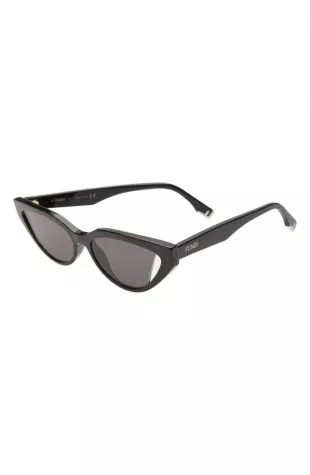 Fendi Cutout Cat Eye Sunglasses in Black