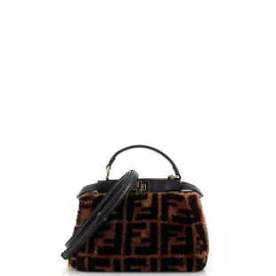 Peekaboo Bag Zucca Shearling Mini Bag
