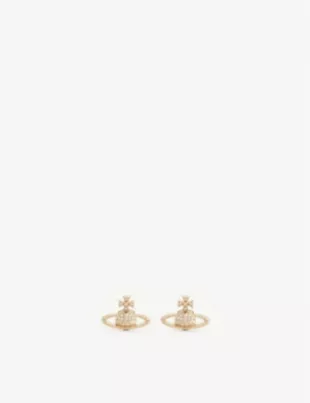 Mayfair Orb Yellow Gold Toned Brass Stud Earrings