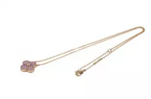 Vintage Alhambra Pink Gold Necklace