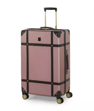 Vintage  Spinner Large 8 Wheel Suitcase 78cm Rose Pink