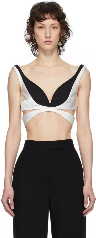 Black & White Cut-Out Bustier