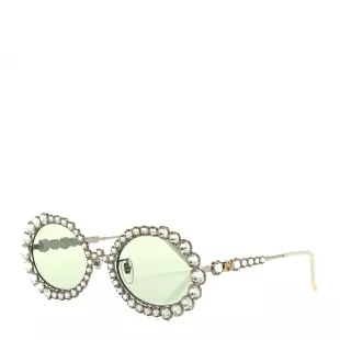 Margaret Josephs Crystal Oval Sunglasses
