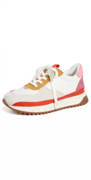 Kickoff Trainer Sneakers in Bright Colorblock Leather