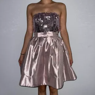 Formal Pink Sequin Dress