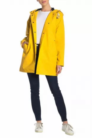 Womens Olympic Hooded Slicker Coat Medium Yellow Glacier