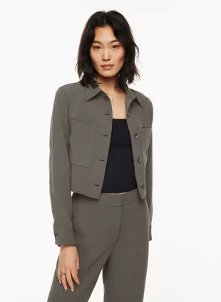 Little Cropped Jacket in Peppercorn Grey